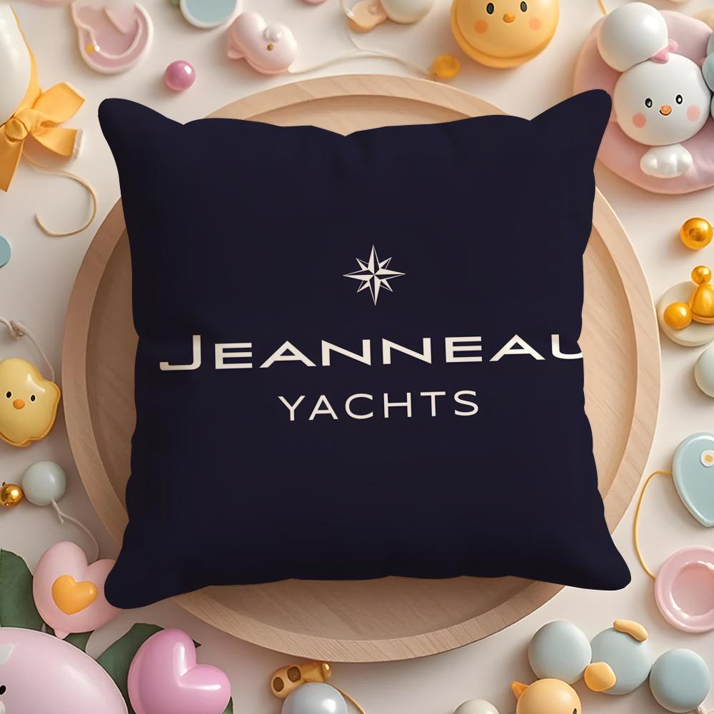 Чехол на подушку с логотипом J-Jeanneau Yachts для дома и автомобиля, многоцелевой - Двусторонний, Мягкий и прочный для ежедневного использования