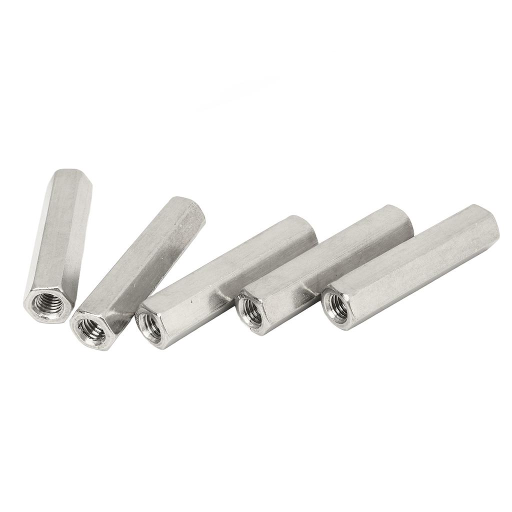 5Pcs Silver M8 Hex Coupling Nut Safe Practical Stainless Steel Coupling Nut Kit for Industrial Machine