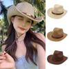 Походные шляпы западного ковбоя, летняя солнцезащитная кепка с козырьком, модная соломенная шляпа ковбойки для женщин и мужчин