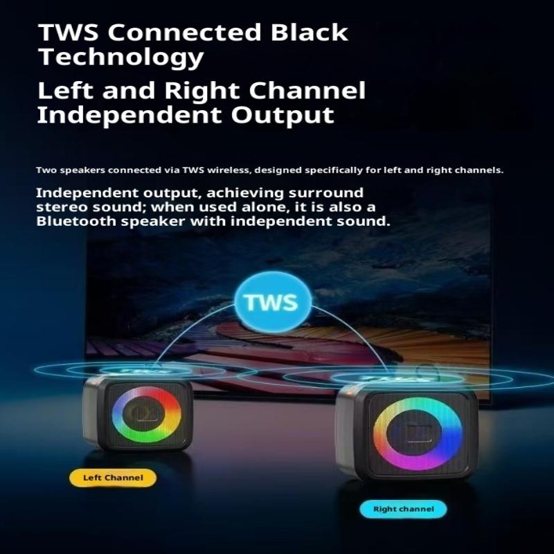 Мини-портативная Bluetooth-колонка с держателем для телефона, RGB-подсветкой, супербасом и 10 часами воспроизведения для путешествий