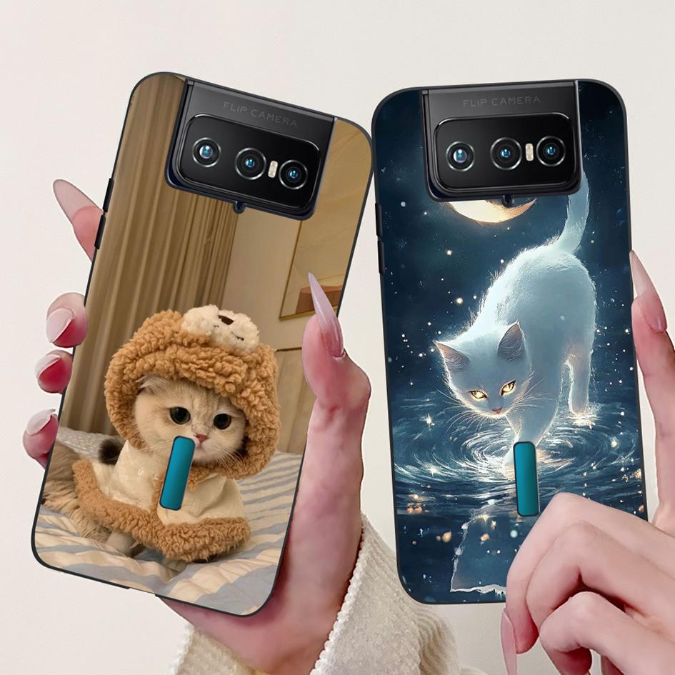 Для Asus Zenfone 7 ZS670KS Чехол I002D Популярный Цветок Мягкий Черный Силиконовый Чехол для Телефона Для Zenfone 7 Pro ZS671KS Funda I002DD Capa