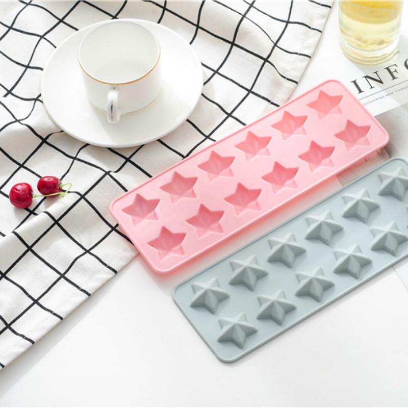 Силиконовая форма в форме пятиконечной звезды с 12 отверстиями, силиконовая форма для шоколада, форма для льда, форма для торта, форма для мыла ручной работы