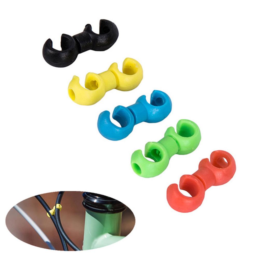 10 шт., зажимы для велосипедного троса, вращающиеся крючки, MTB велосипедный переключатель, трос переключения тормозного троса, крепление корпуса