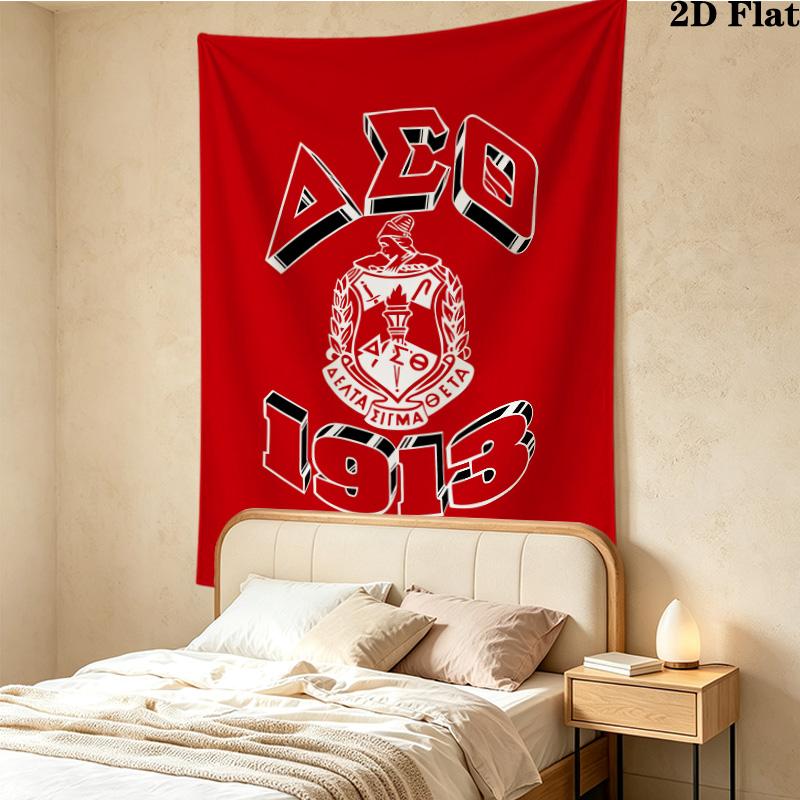 Delta Sigma Theta Wall Tapestry Aesthetic Wall Hanging Printed Fabric Blanket Decorative Tapestries For Bedroom Living Room Home Decor