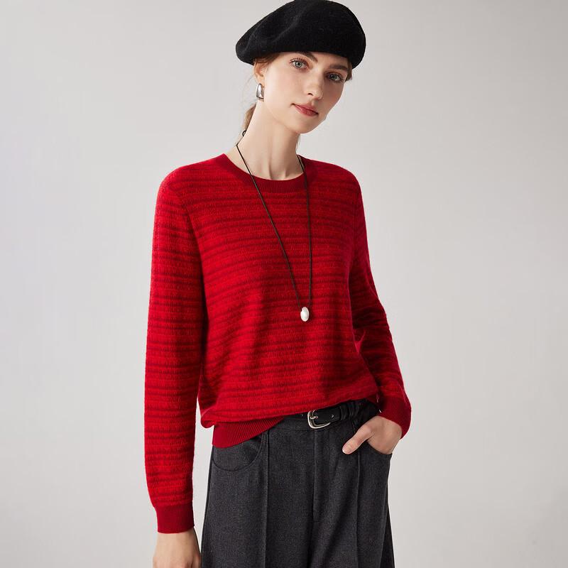 Zhaojun Women's 100% Cashmere Textured Check Sweater