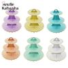 3-Layer Paper Bronzing Cake Stand Birthday Party Wedding Cake Decoration DIY Paper Craft Dessert Display Stand Cake Tool