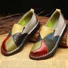 Mixed Color Women Loafers Retro Women Flat Shoe Soft Ladies Slip-ons Patchwork Women Moccasins Large Size 43 Rasteiras Femininas