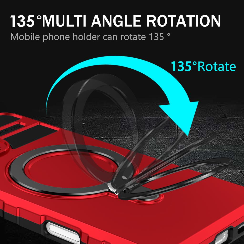 Для iPhone 16 Pro Max Магнитный чехол Кольцо-подставка PC+TPU Противоударная Защитная крышка