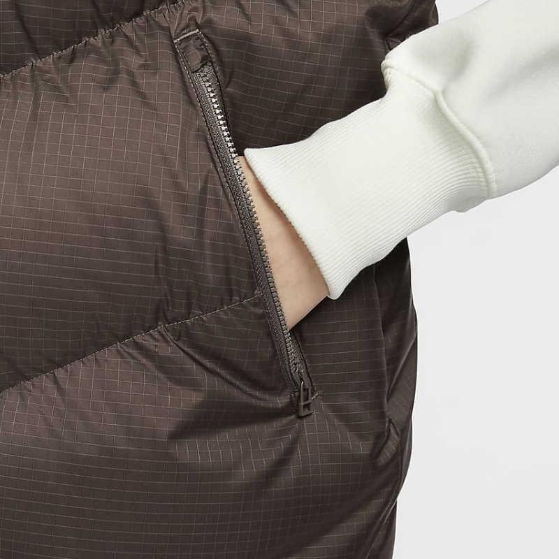 Nike Спортивная одежда Storm-FIT Свободный Ветрозащитный Водоотталкивающий Однотонный Пуховый Жилет Женские Жилеты Минерально-Серый HF7897-004