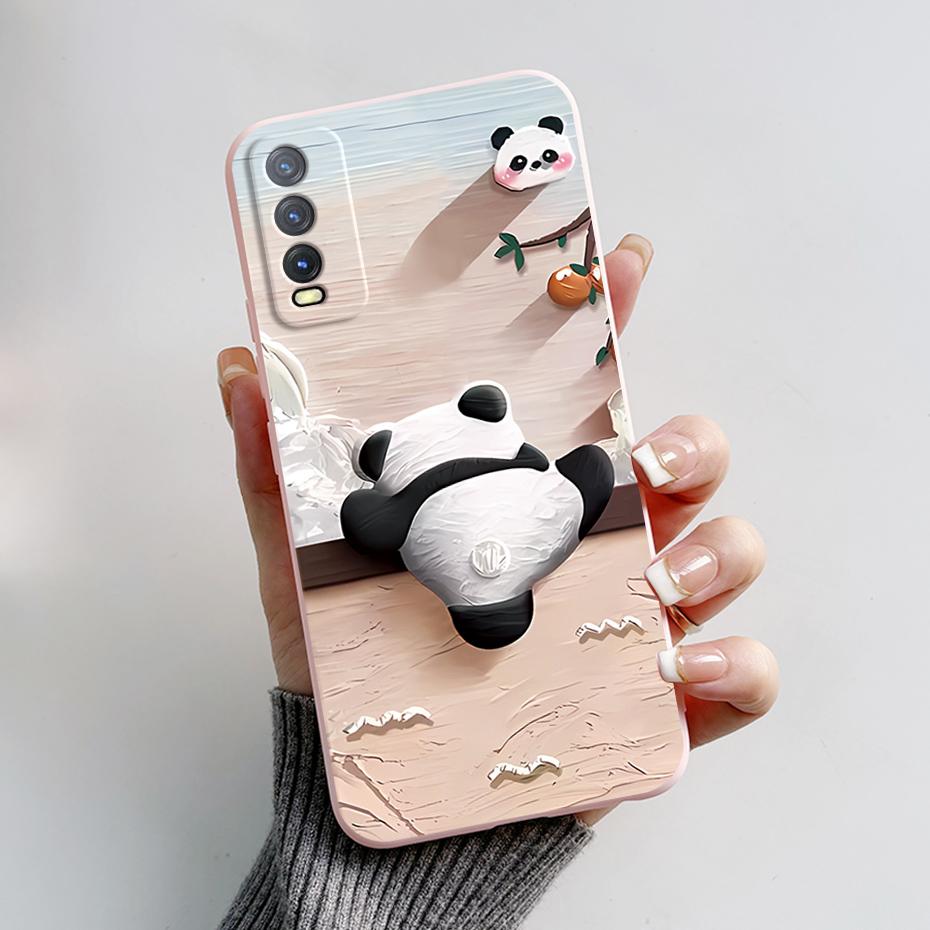 Мягкий чехол для Vivo V2027 Чехол Vivo Y11s Y12s Y12a Y20 Y20s Y20i Чехлы для телефонов Милый узор с кроликом и пандой Силиконовые Capas для Y20 20S
