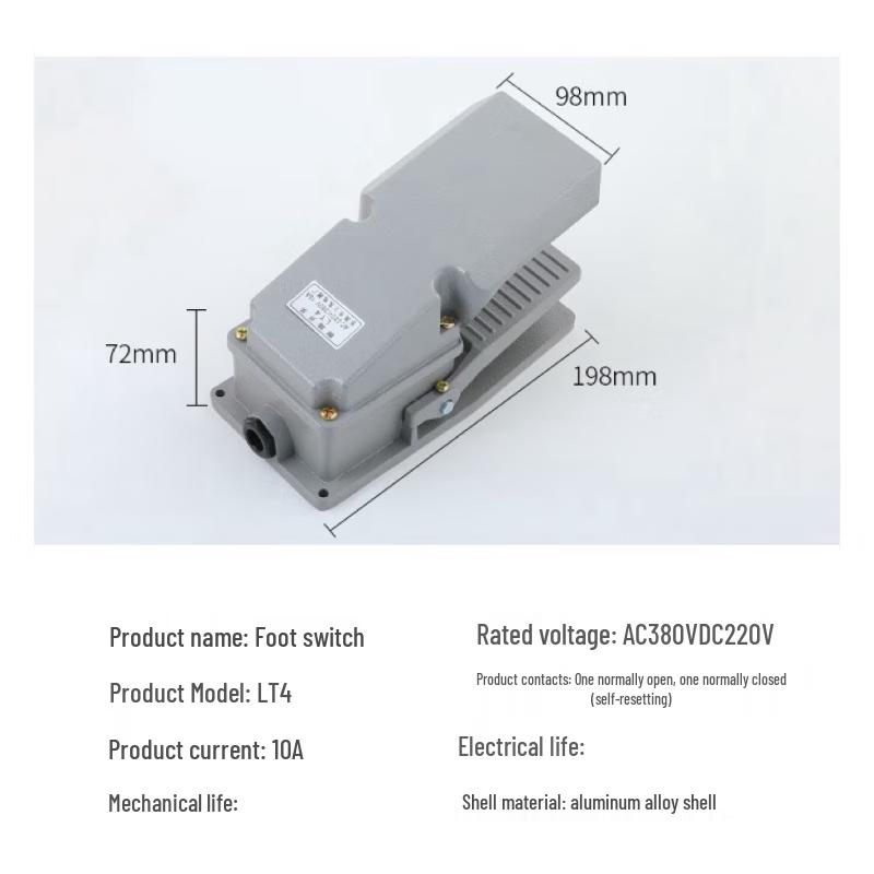 LT4 Self-Resetting Foot Pedal Switch