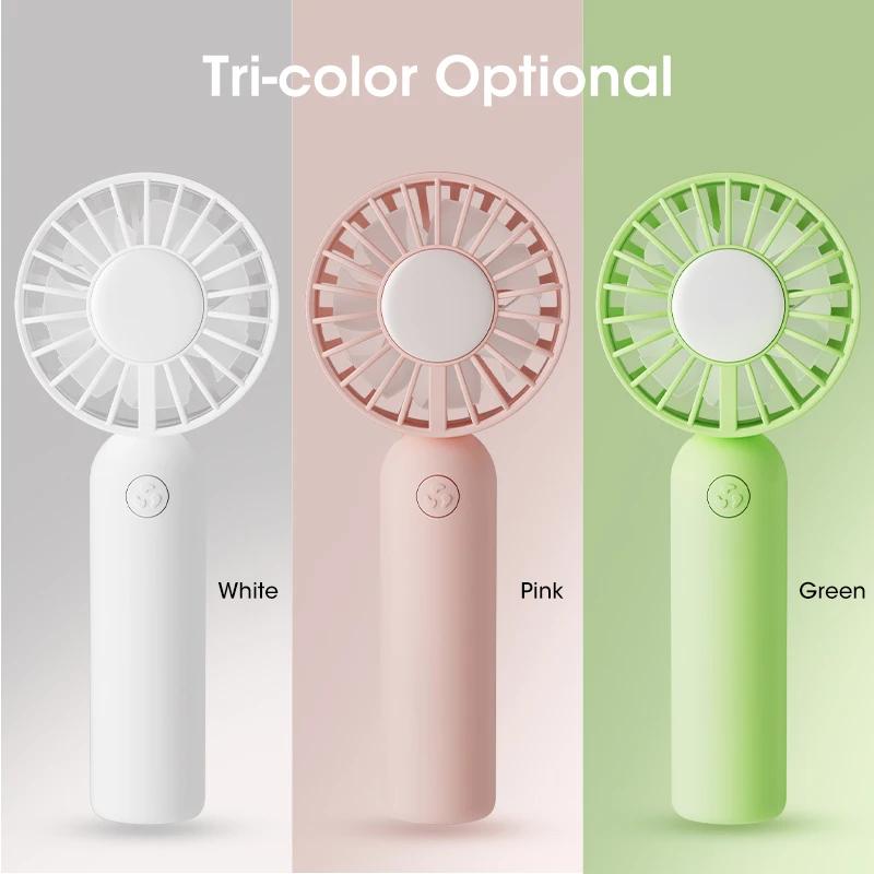 2025 USB Rechargeable Handheld Mini Fan 3-Speed Portable for Outdoor Office Desk Travel Summer