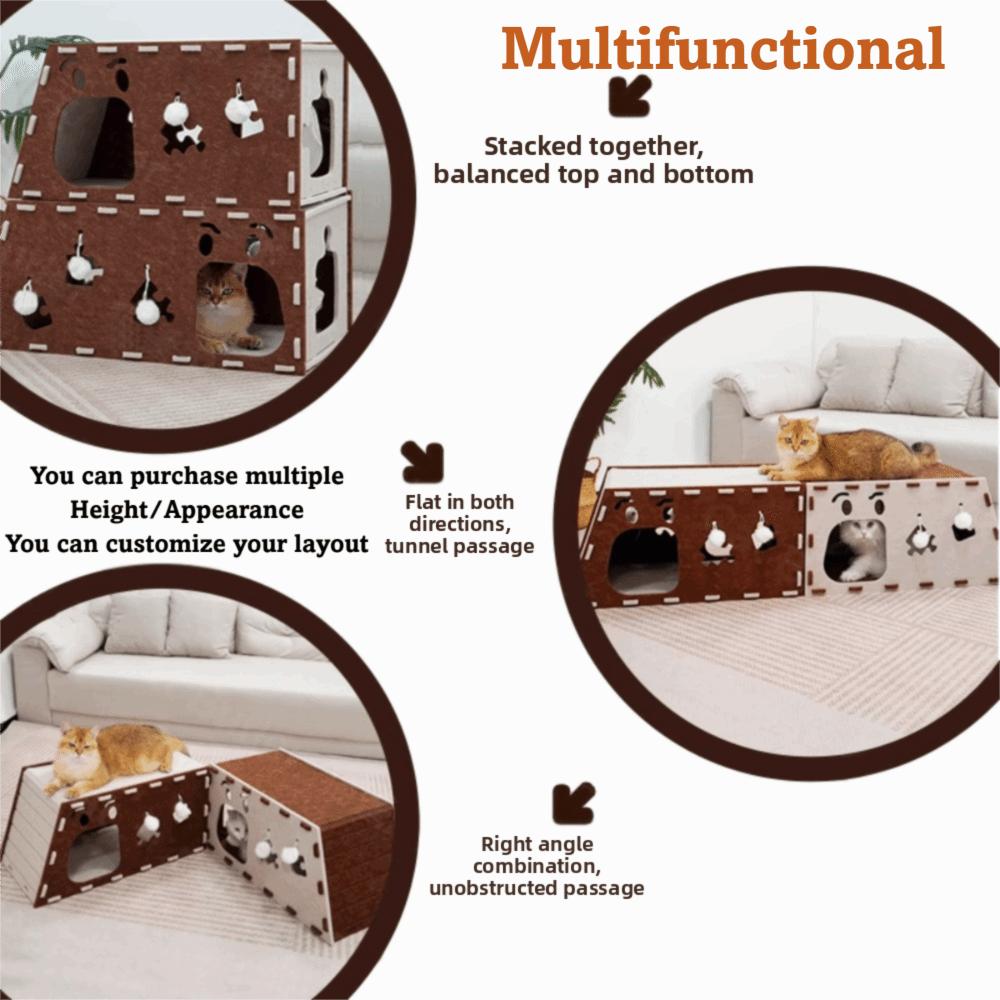 Stackable Cat Scratcher House Felt Cat Claw Board Climbing House Cat Scratching/sleeping/playing
