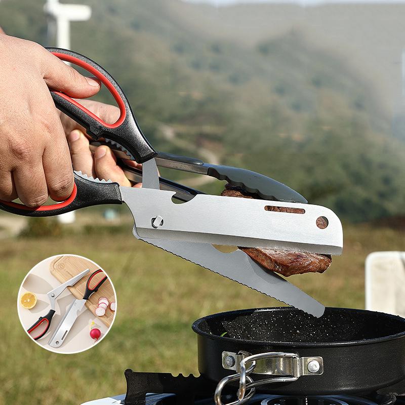Съемные бытовые кухонные большие ножницы из нержавеющей стали, мощные уличные ножницы для кемпинга, резак для барбекю, многофункциональные инструменты для барбекю