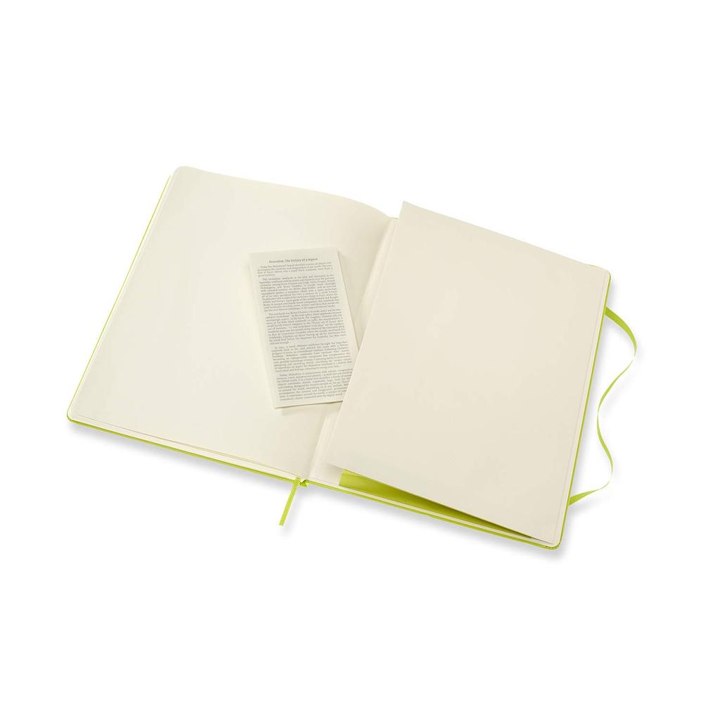 Moleskine Classic Notebook, Hard Cover, Plain, XL Size (19cm x 25cm), Lemon Green, QP092C2