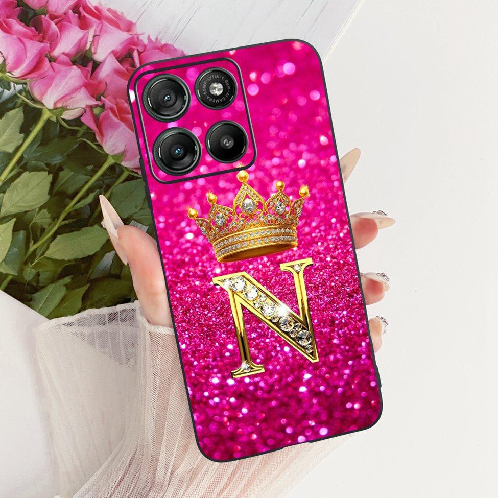 Phone Case For Moto G67 Power 5G Cover Silicone Luxury Letters Crown Soft Funda For Motorola Moto G67 Power 5G Casing