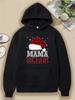 1pc Christmas Mom-style Santa Hat Pocket Hoodie- Unisex Black Pullover, Comfortable Winter Family Matching Outfit Suitable for Men