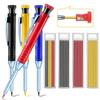 2.8mm Carpenter Mechanical Pencil with Sharpener for Woodworking Construction Long Head Carpenter Pencil Stationery
