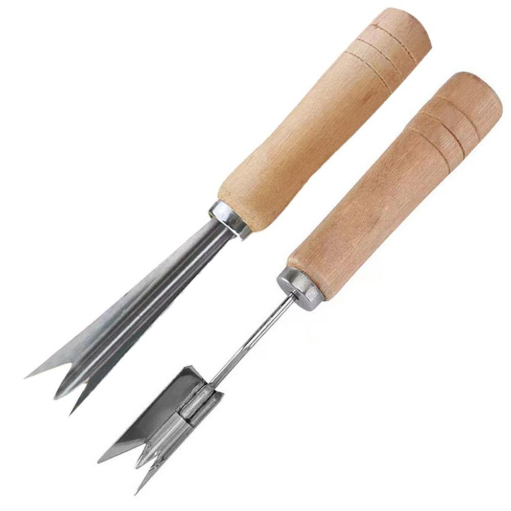 Wooden Handle Pineapple Seed Remover Portable Eye-digging Clip Creative Pineapple Peeler Home