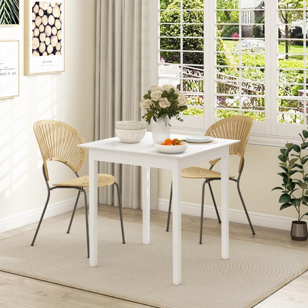 Kitchen Table Dining Table Square Table, modern design, 75 cm x 75 cm x 76 cm, White