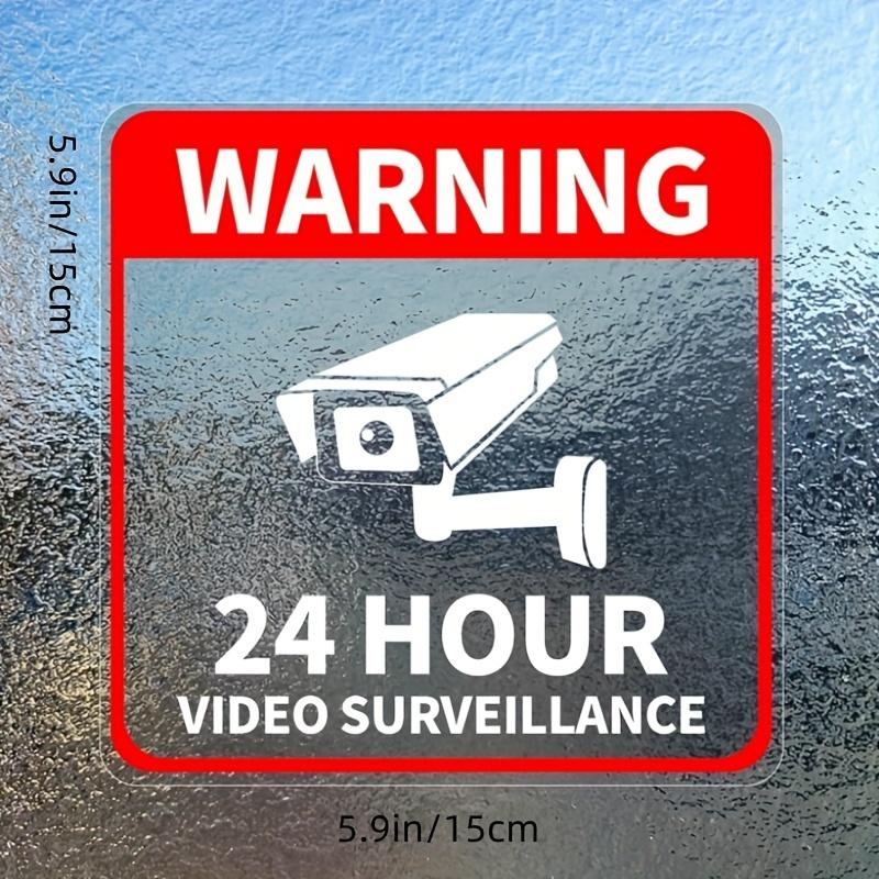 1Pc Video Surveillance Car Decals Sunscreen Vinyl Decals 24-Hour Camera Warning Auto Window Decor Water-Repellent Accessories