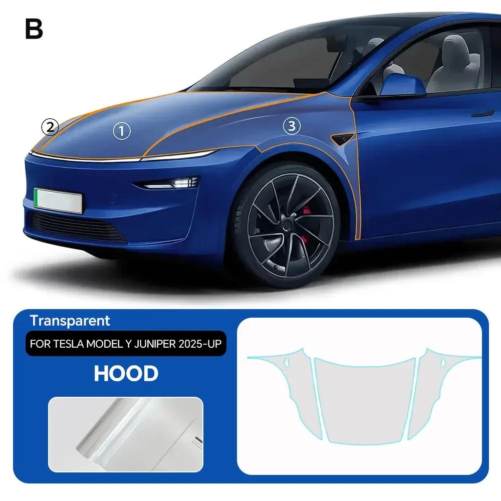 Для Tesla Model Y 2020-2026 Model Y Juniper 2025 2026 Стойки A B Пленка для защиты краски TPU PPF Clear Bra Комплект против царапин