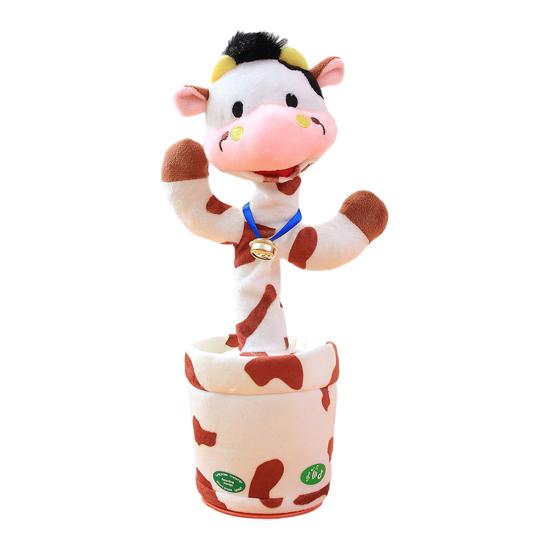 Электрическая танцующая игрушка Подсолнух повторяет то, что вы говорите, запись, поющая плюшевая игрушка в горшке, развивающая интерактивная плюшевая музыкальная игрушка для малышей