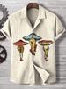 European and American 1D digital printing loose trend short-sleeved lapel cardigan, shirt wholesale