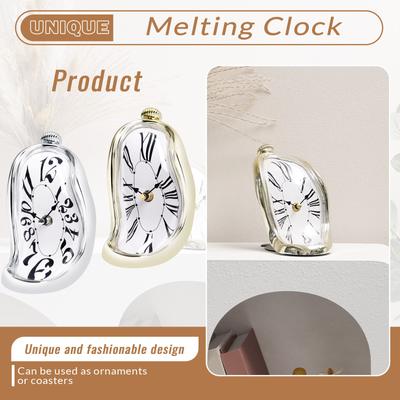 Часы, расплавленный декор часов, настенные часы в художественном стиле, забавный креативный подарок, используемый для декоративной домашней полки, настольного стола