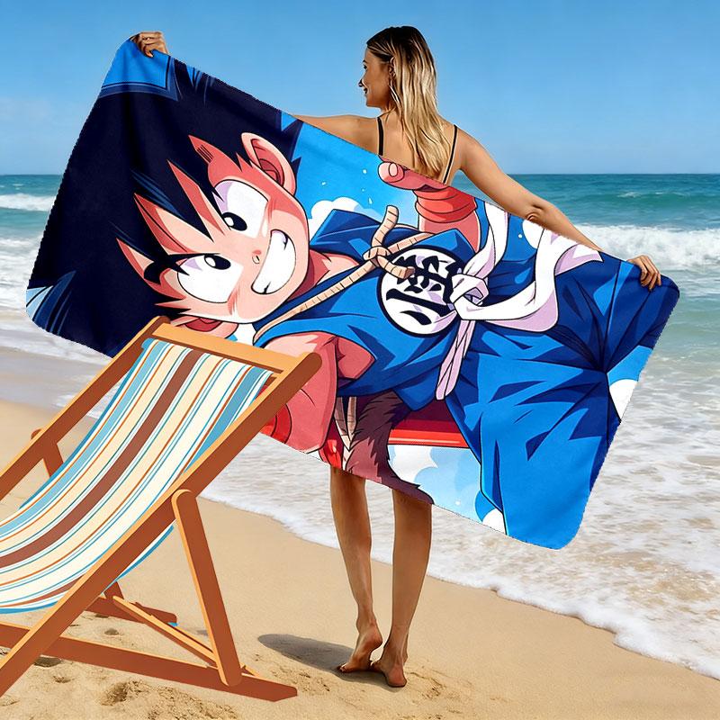 Dragon Ball Print Beach Towel, Large Soft Quick Dry Towel for Beach Camping Swimming