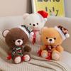 Knitted Scarf Christmas Series Plush Toys New Year Bear Plushies Doll  Christmas Party Decor