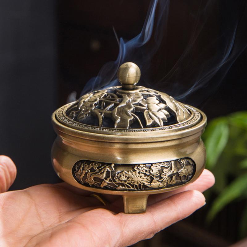 Чистая медь антикварная трехногая ароматерапевтическая печь своими руками бытовая сковорода для дома благовония проволока курильница для чайной церемонии украшение