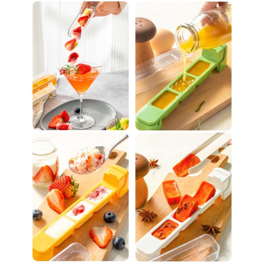 Easy to Pop Out Ice Cube Maker 3-Grids Ice Hockey Lattice Making Tool  for Sports and Water Bottles