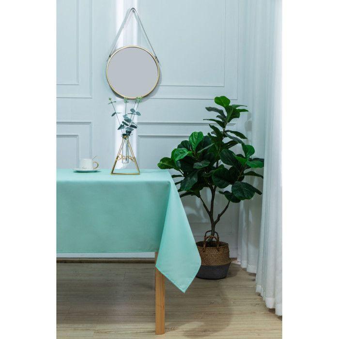 Nappe enduite avec traitement antitache Menthe rectangulaire 145 x 240 cm