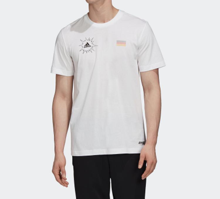 adidas Мужские белые футболки для футбола, умеренный прямой крой, FQ7638