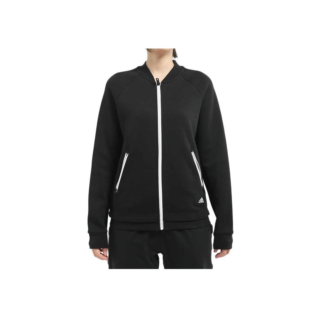 Adidas Printed Logo V-Neck Raglan Long Sleeve Jacket Women Jacket Black DM7333