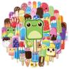 50PCS Transparent PET Summer Popsicle Food Cartoon Stickers DIY Milk Tea Computer Laptop SKIN Stationery Waterproof Stickers