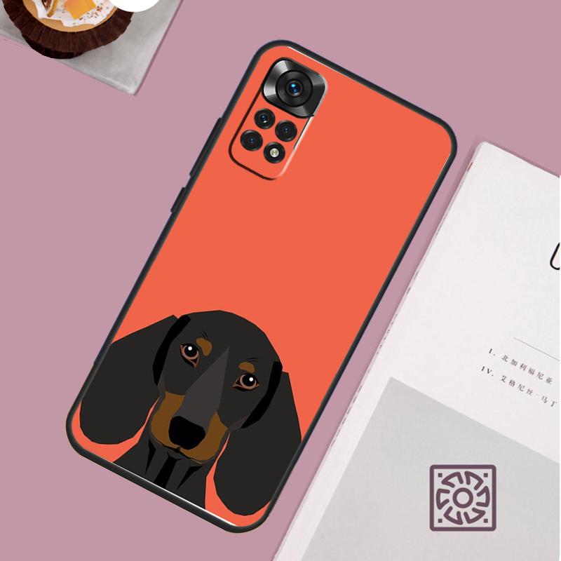 Cartoon Dachshund Sausage Dog Case For Xiaomi Redmi Note 12 11 8 9 10 13 Pro 12S 11S 10S 9S Redmi 13C 9C 10C 12C Cover