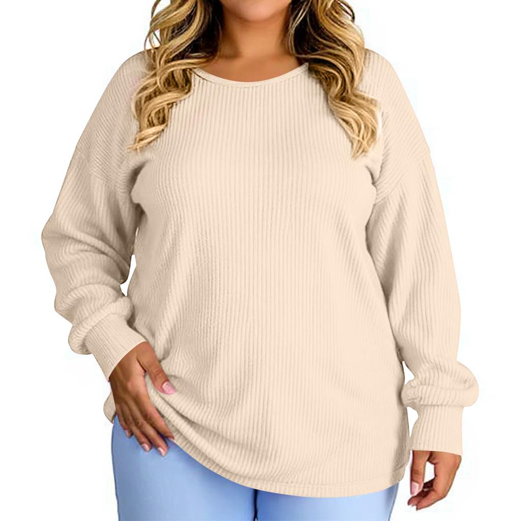 Women's Fashion Casual Solid Color Oversized  Long Sleeve Loose Fit Top