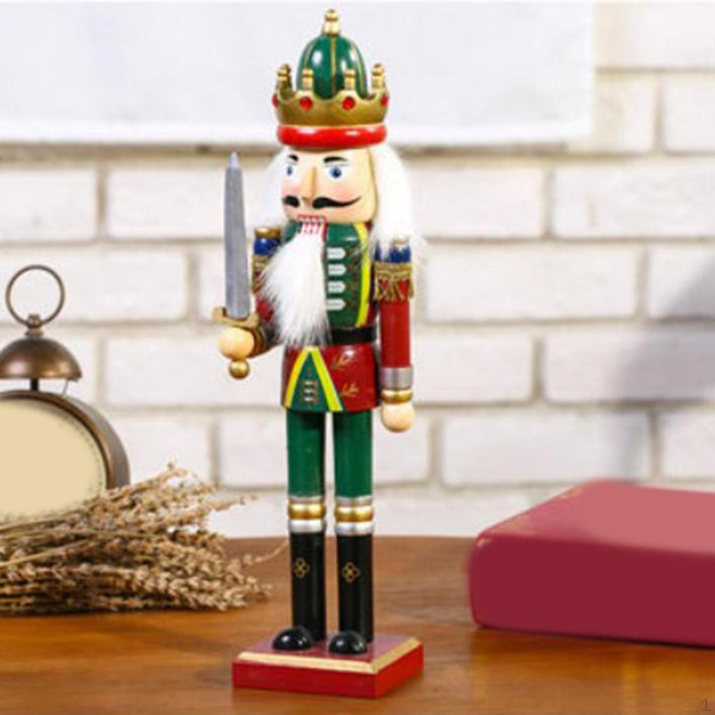 12 Inch Height Wooden Nutcracker Soldier Ornaments Handmade Handpainted Doll Puppet Toy Gift for