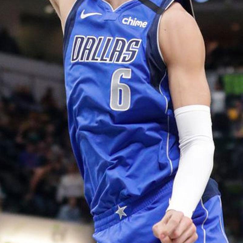 Jordan NBA Letter Print Pullover Sleeveless Basketball Jersey SW Fan Edition 20-21 Season Dallas Mavericks Porzingis 6 Men Jersey Deep-Blue CV9474-423