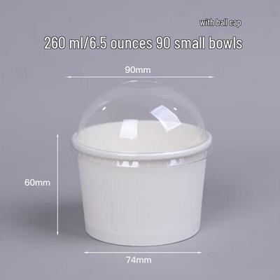Бумажные стаканчики Zhuchuang Jingpin для мороженого и соусов с купольными крышками