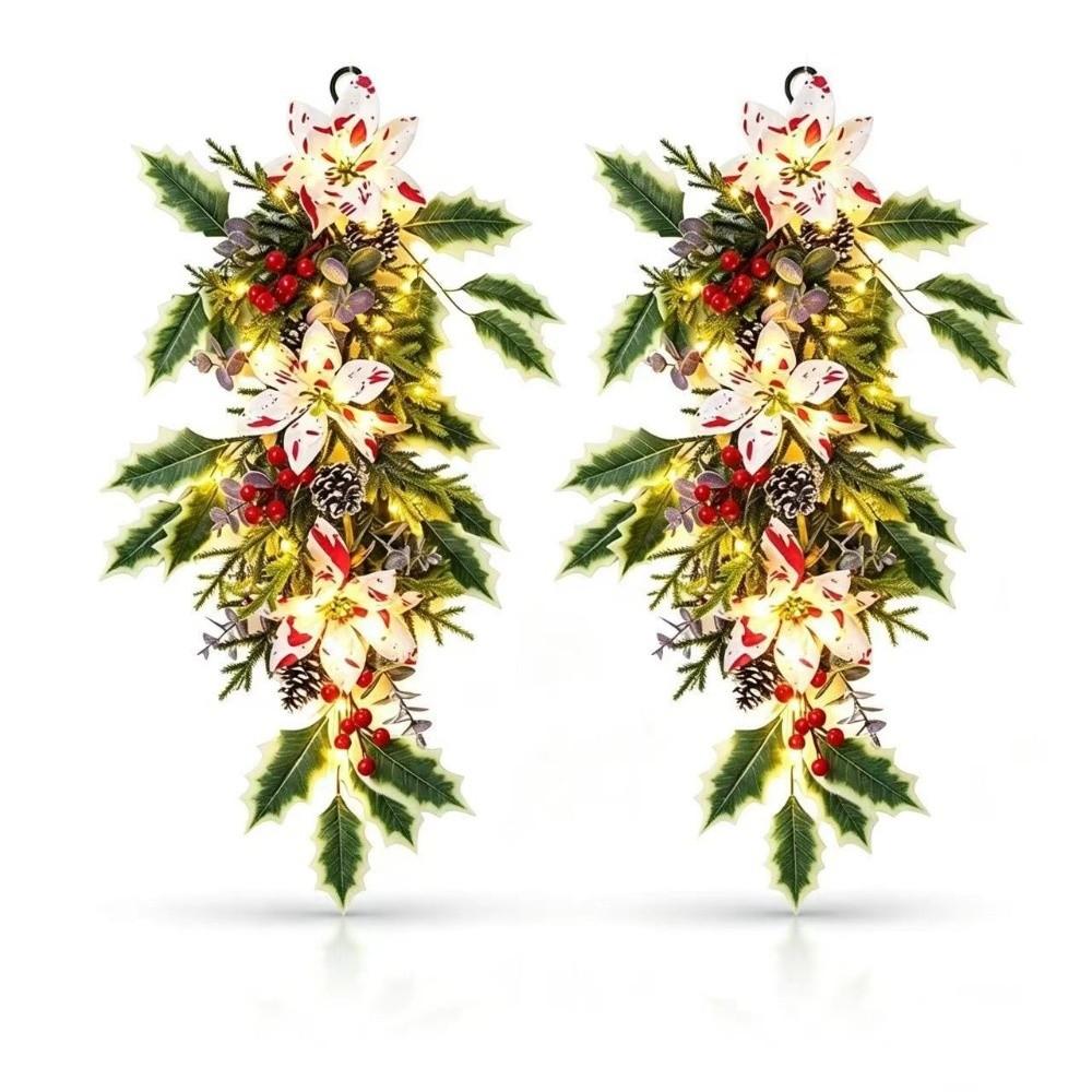 Faux Flower Artificial Pine Branch Artificial Christmas Garland Creative Door Hanging Home Party