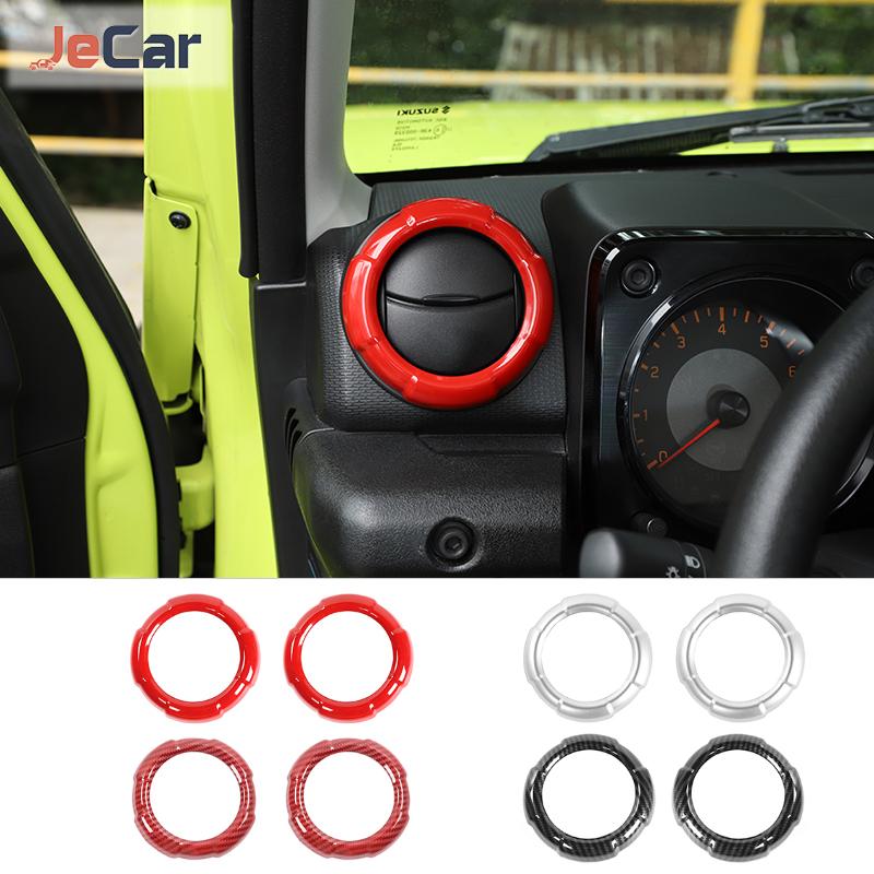 ABS Car Air Conditioning Vent Outlet Decoration Ring Cover Stickers Frame For Suzuki Jimny Up Car Interior
