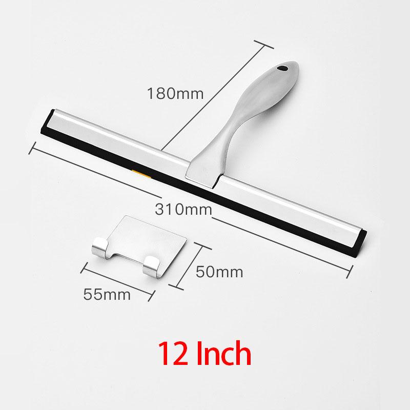 14 inch Shower Squeegee Shower Glass Door Cleaner Tool Bathroom Wall Wiper with Self Adhesive Hooks Holder for Mirror Car Window