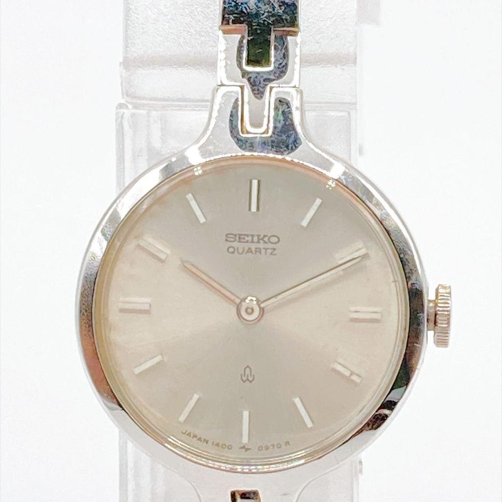 Б/у 548 SEIKO Женские часы Кварцевые Батарея заменена Работают Серебристые