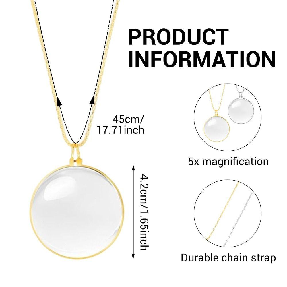 Подвеска-лупа, кулон, подарок, оптическая лупа, ожерелье, для пожилых