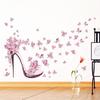 Creative High Wall Stickers Heels Shoes Butterfly Living Room Decals Home Decor