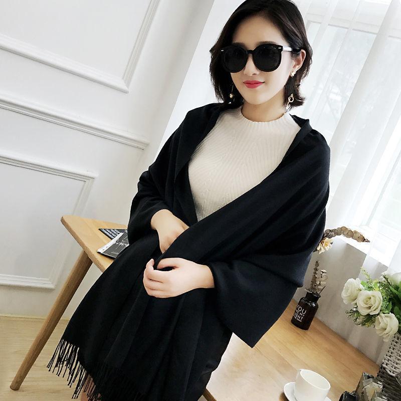 Однотонный теплый шарф, женский шарф, зимний шарф из искусственного кашемира