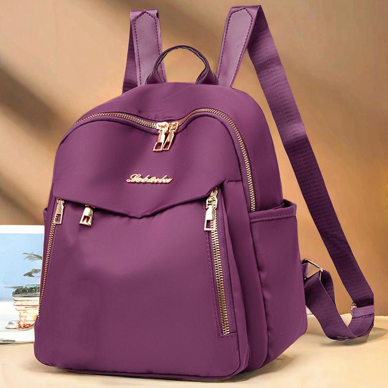 1PC Women Fashion Casual Daypacks Large Capacity Solid Color Backpacks Travel Double Shoulder Bag